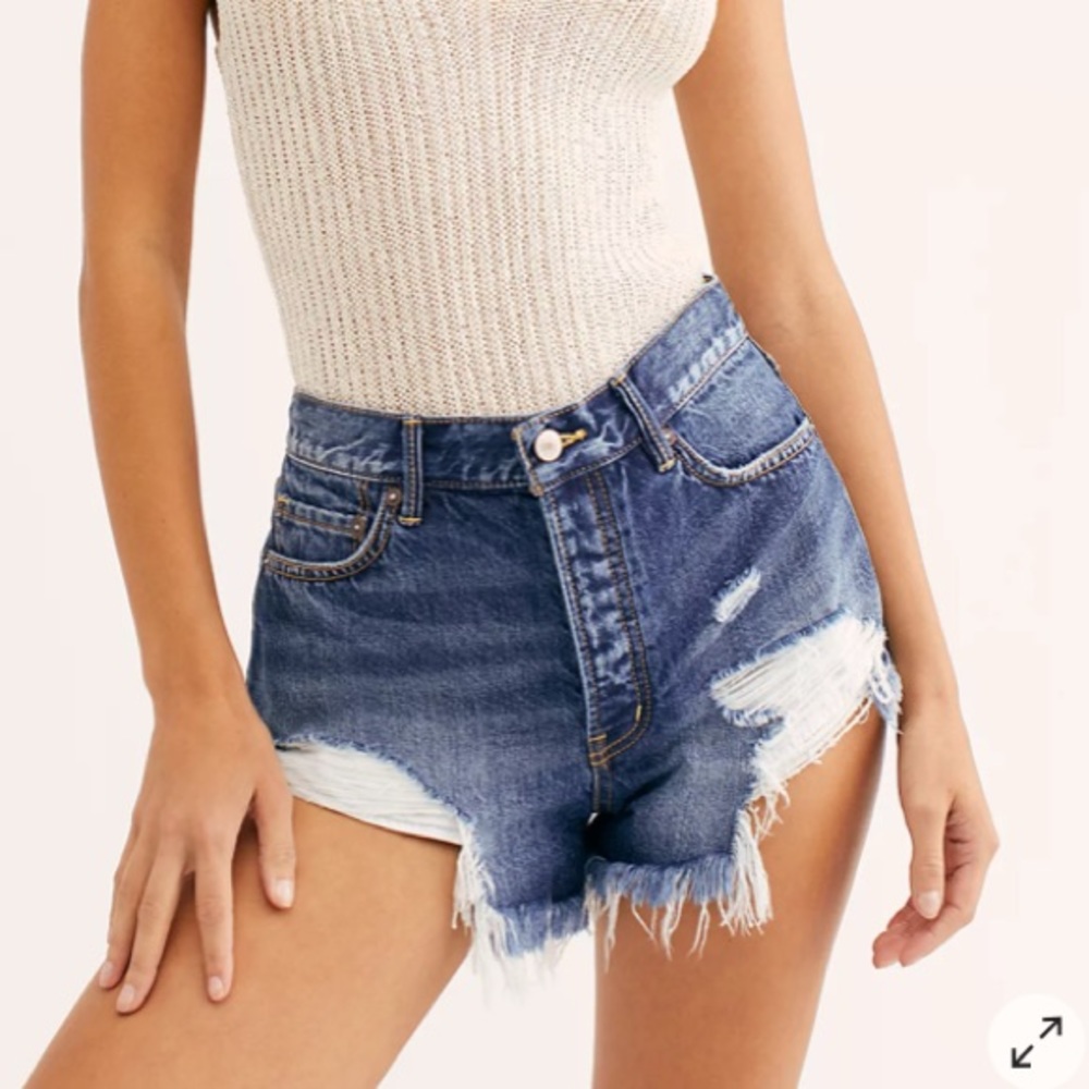 free people jean shorts